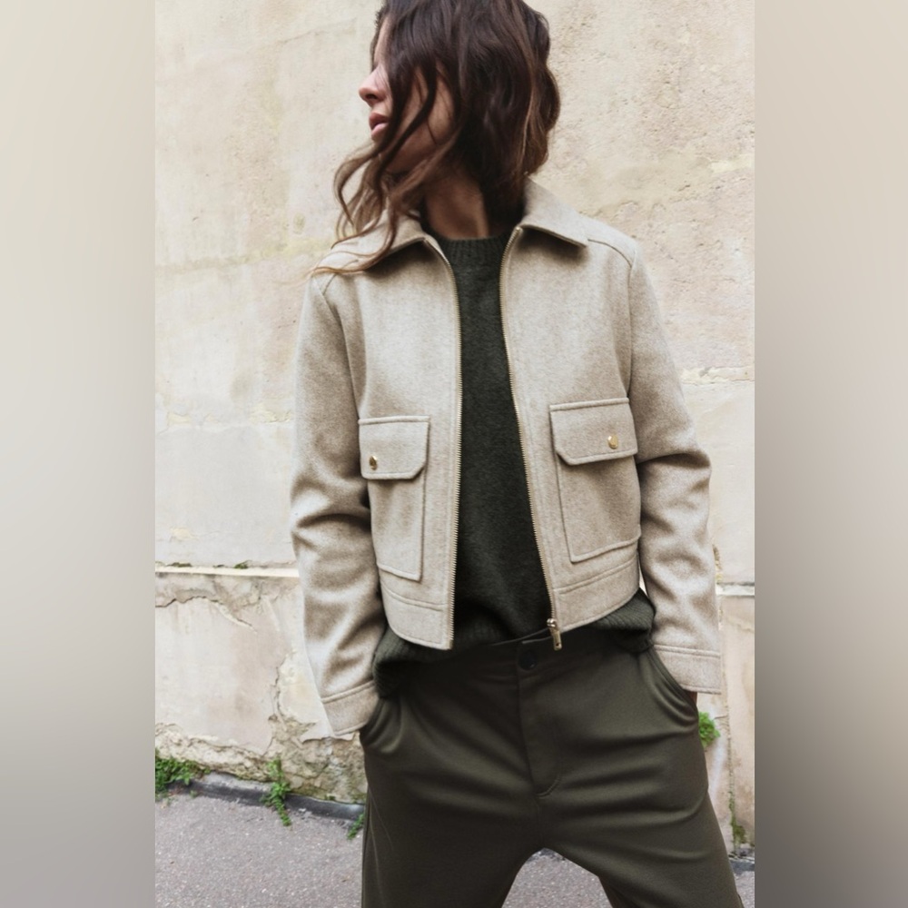 Zara Beige Pea Coat for Women